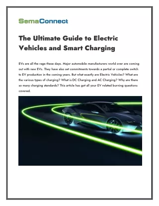 The Ultimate Guide to Electric Vehicles and Smart Charging