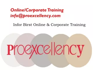Proexcellency Provides Infor Birst Online Training