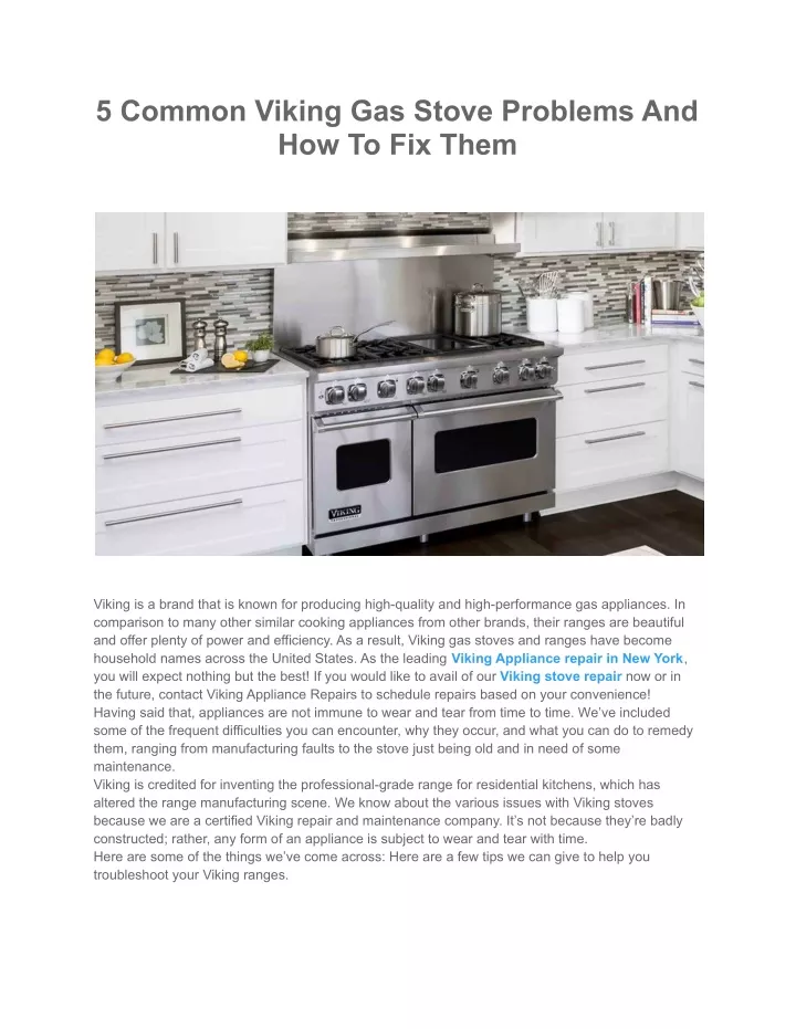 5 common viking gas stove problems