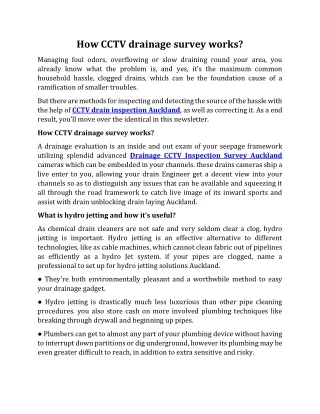 how cctv drainage survey works