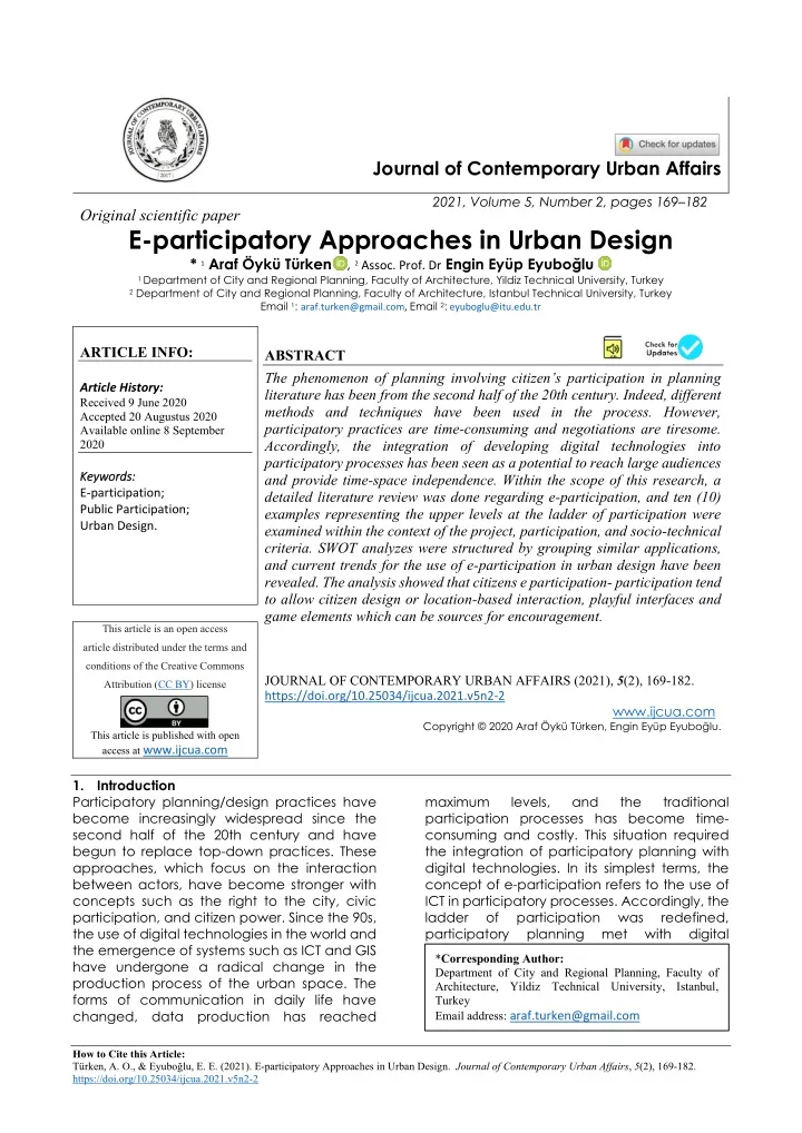 journal of contemporary urban affairs