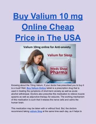 Buy Valium 10 mg Online Cheap