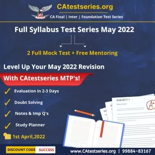 ICAI CA Mock Test Series for May 2022