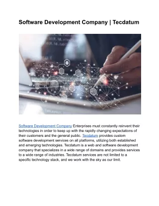 software development company tecdatum