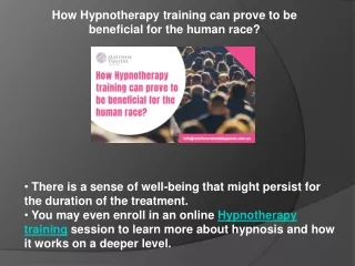 How Hypnotherapy training can prove to be beneficial for the human race