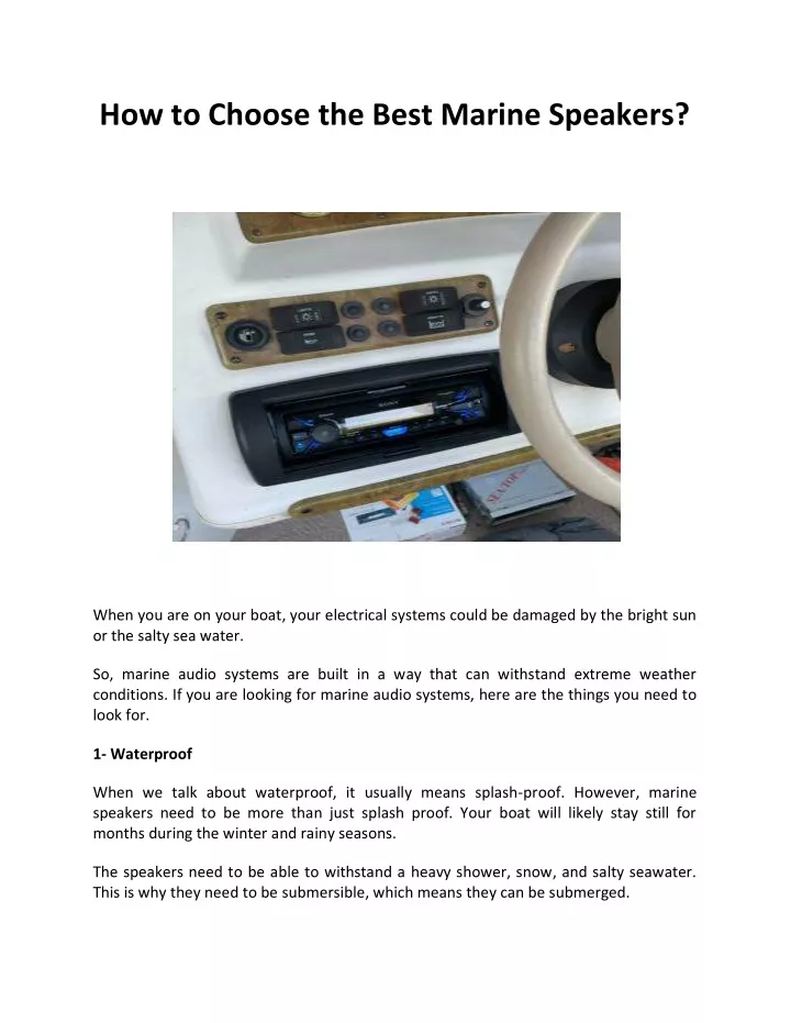 how to choose the best marine speakers