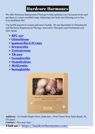 we offer hormone replacement therapy to help