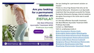 Fistula treatment in PCMC - Fistula Treatment in Pune - Pradnyya Ayurveda Hospit