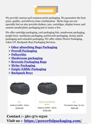 Odor-absorbing Bags Packaging