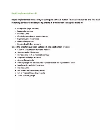Oracle Fusion Rapid Implementation – RI - Soft OnlineTrainings