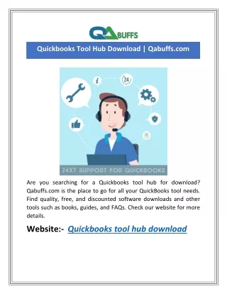 Quickbooks Tool Hub Download | Qabuffs.com