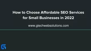 How to Choose Affordable SEO Services for Small Businesses in 2022