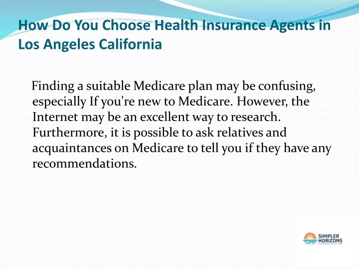 how do you choose health insurance agents in los angeles california