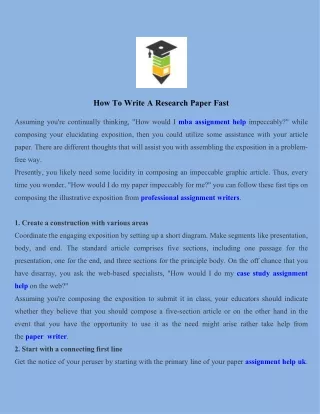 how to write a research paper fast