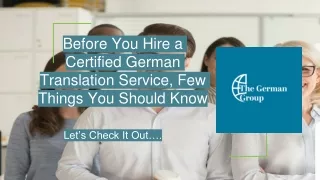 Before You Hire a Certified German Translation Service, Few Things You Should Know