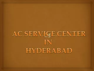 AC SERVICE CENTER IN HYDERABAD