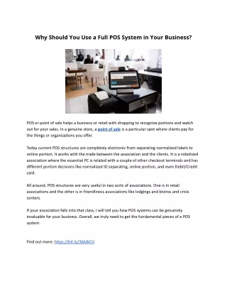 why should you use a full pos system in your