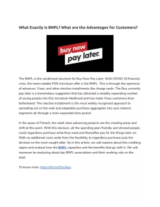 what exactly is bnpl what are the advantages