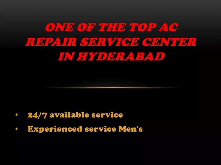 one of the top ac repair service center in hyderabad