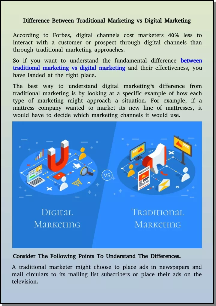 difference between traditional marketing