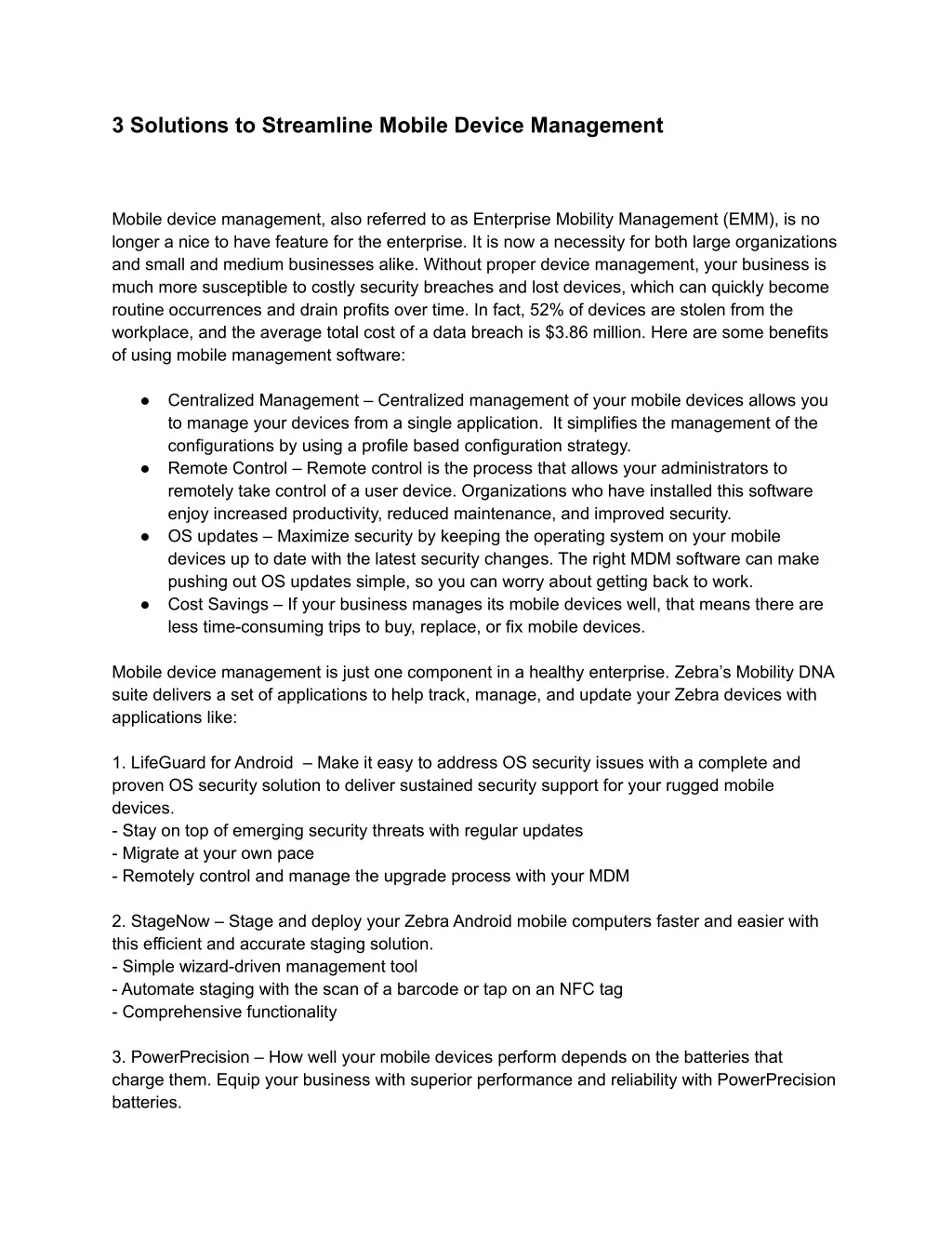 PPT - 3 Solutions to Streamline Mobile Device Management PowerPoint ...