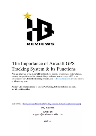 the importance of aircraft gps tracking system