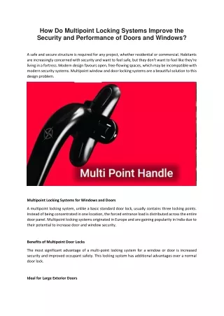 how do multipoint locking systems improve