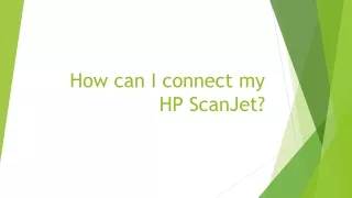 how can i connect my hp scanjet