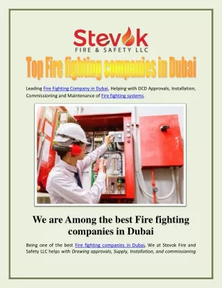 leading fire fighting company in dubai helping