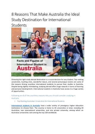 8 Reasons That Make Australia the Ideal Study Destination for Students