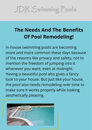 Pool Remodeling Services In Houston