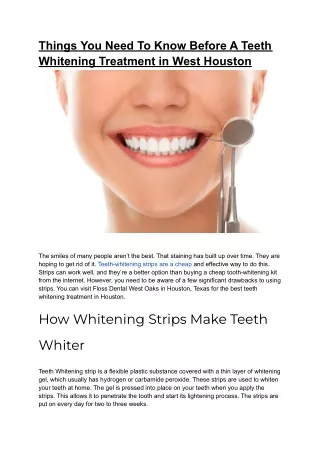 Teeth Whitening West Oak | Dentist near me | Floss Dental West Oaks
