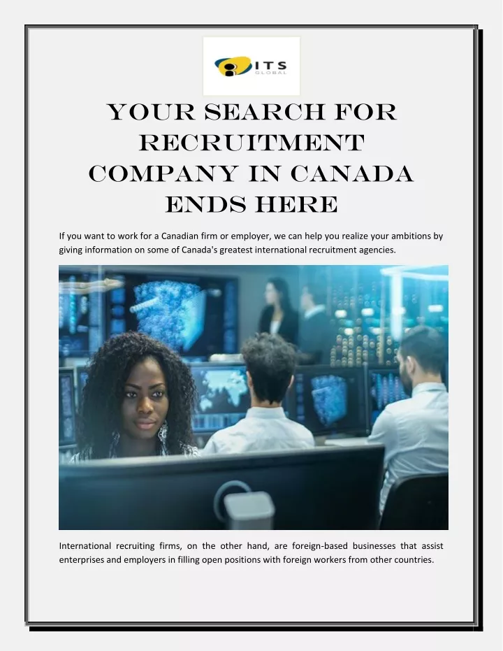 your search for recruitment company in canada
