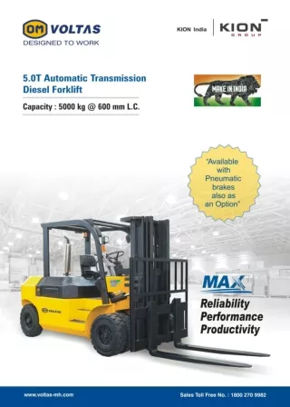 5.0Ton Automatic Transmission Diesel Forklift