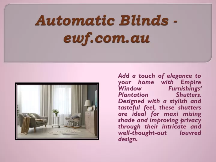 automatic blinds ewf com au