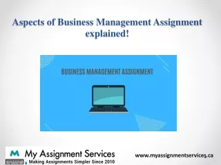 aspects of business management assignment explained