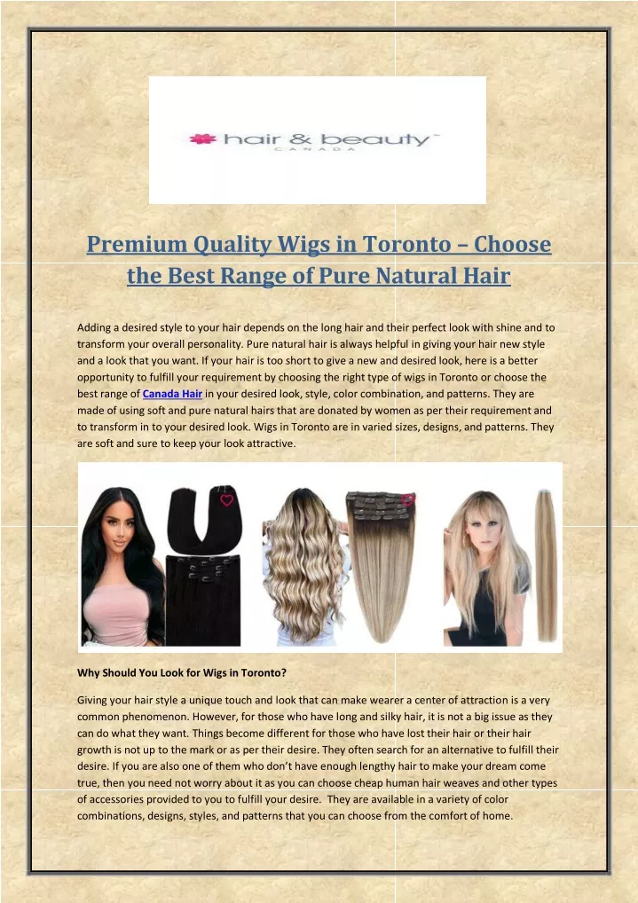 premium quality wigs in toronto choose the best