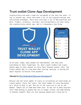 Trust wallet Clone App Development