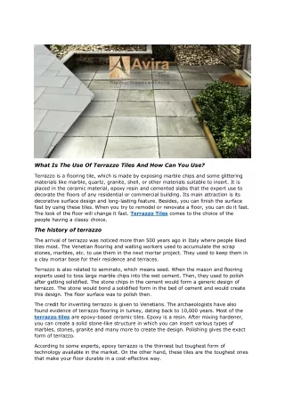what is the use of terrazzo tiles