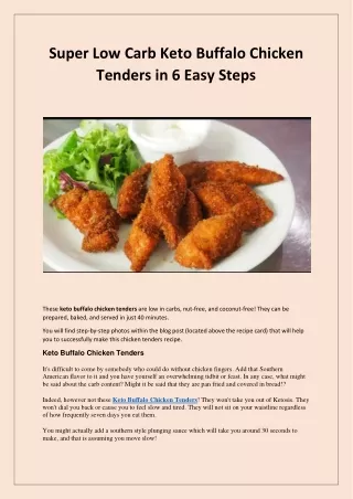 Super Low Carb Keto Buffalo Chicken Tenders in 6 Easy Steps