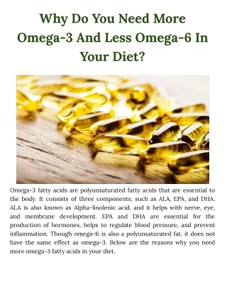 Why Do You Need More Omega-3 And Less Omega-6 In Your Diet