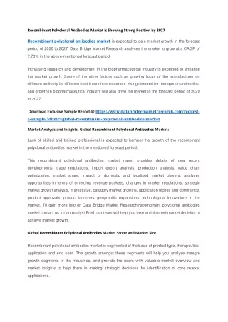 recombinant polyclonal antibodies market