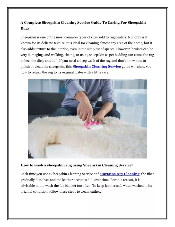a complete sheepskin cleaning service guide