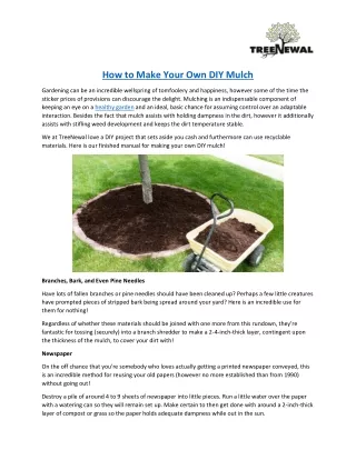 How to Make Your Own DIY Mulch | TreeNewal