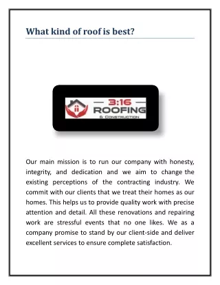 what kind of roof is best