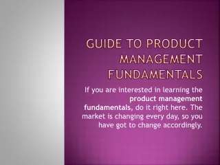 Guide to Product Management Fundamentals