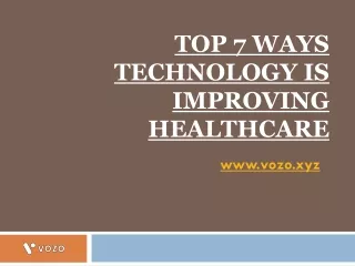 TOP 7 WAYS TECHNOLOGY IS IMPROVING HEALTHCARE