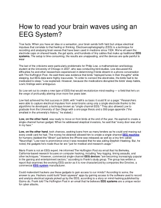 How to read your brain waves using an EEG System