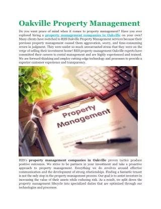 Oakville Property Management