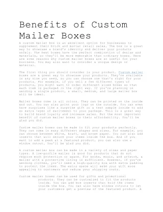 Benefits of Custom Mailer
